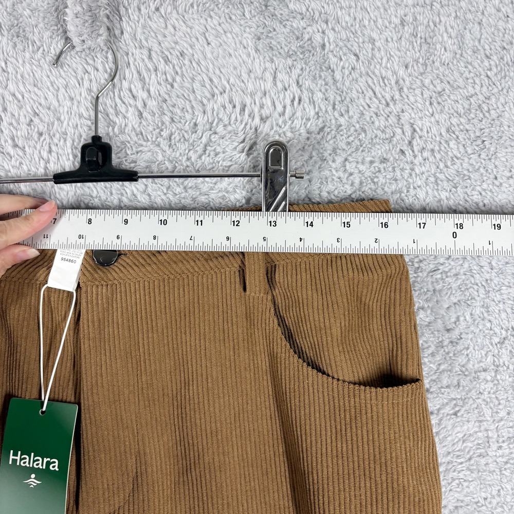 NEW Halara High Waisted Corduroy Casual Baggy Wide Leg Pant Size L Tan Comfort - Picture 2 of 6